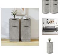 vidaXL, 2 unidades de aparadores, color gris cemento, 30x30x70 cm, material de madera. - Aparadores