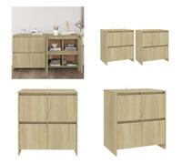 vidaXL, 2 unidades de aparadores, roble Sonoma, 70x41x75 cm, material de madera, aparador, aparadores, aparador, armario de almacenamiento