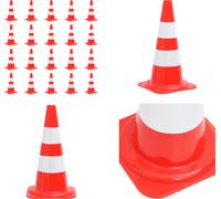 vidaXL: 20 conos de tráfico reflectantes, rojo y blanco, 50 cm. Conos de tráfico, conos de señalización, conos guía, señales de tráfico