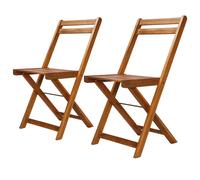 vidaXL Sillas de bistró 2 unidades madera maciza de acacia