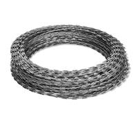 vidaXL 2X Alambre Concertina Helicoidal Púas Cerca Alambrada Jardín Patio Sitio Militar Prisión Barrera Práctica Acero Galvanizado 100m