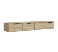 vidaXL 2x Armario de Pared Flotante Mueble Almacenaje con Cajón y Estante Contrachapada Roble Sonoma