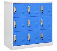 vidaXL Armarios taquilla 2x acero 90x45x92,5 cm gris claro y azul