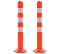 vidaXL 2X Bolardos de Control de Tráfico Plástico 75 cm Señales Advertencias