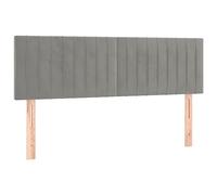 vidaXL 2X Cabeceros Cama Tapizado Antimancha Acolchado Cubierto Protector Elástico Prueba Polvo Dormitorio Terciopelo Gris Claro 72x5x78/88 cm