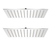 vidaXL 2X Cabezales Ducha Efecto Lluvia Acero Inoxidable 30x20cm Cuarto Baño