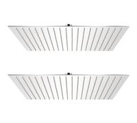 vidaXL 2X Cabezales Ducha Efecto Lluvia Acero Inoxidable 50x50cm Cuarto Baño