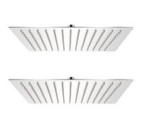 vidaXL 2x Cabezales Ducha Efecto Lluvia Acero Inoxidable Cuarto Baño Dimensiones 20 x 20 cm, Ø 20 cm, 30 x 20 cm y mas