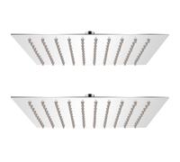 vidaXL 2x Cabezales Ducha Efecto Lluvia Acero Inoxidable Cuarto Baño Dimensiones 20 x 20 cm, Ø 20 cm, 30 x 20 cm y mas