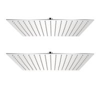 vidaXL 2x Cabezales Ducha Efecto Lluvia Acero Inoxidable Cuarto Baño Dimensiones 20 x 20 cm, Ø 20 cm, 30 x 20 cm y mas