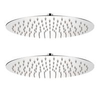 vidaXL 2x Cabezales Ducha Efecto Lluvia Acero Inoxidable Cuarto Baño Dimensiones 20 x 20 cm, Ø 20 cm, 30 x 20 cm y mas