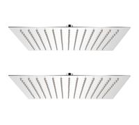 vidaXL 2x Cabezales Ducha Efecto Lluvia Acero Inoxidable Cuarto Baño Dimensiones 20 x 20 cm, Ø 20 cm, 30 x 20 cm y mas