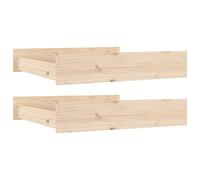 vidaXL 2X Cajones de Cama Gaveta Somier Almacenamiento Caja Accesorio de Dormitorio Habitación Organizador Muebles Madera Maciza de Pino
