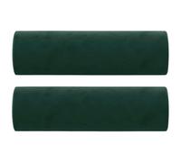 vidaXL 2X Cojines Decorativos Almohada para Sofá Silla Sala de Estar Salón Dormitorio Habitación Coche Hogar Interior Terciopelo Verde Oscuro