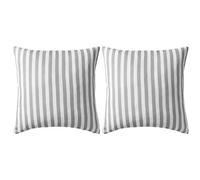 vidaXL 2X Cojines para Exterior a Rayas 45x45 cm Gris Decoración Jardin Hogar