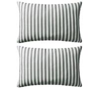 vidaXL 2X Cojines para Exterior a Rayas 60x40cm Gris Decoración Jardin Hogar