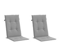 vidaXL Cojín silla de jardín respaldo alto 2 uds tela gris 120x50x3 cm