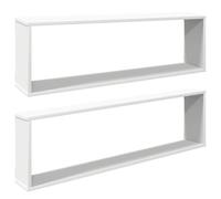 vidaXL 2X Estante Cubo Pared Estantería Colgante CD Libros Coleccionables Fotos Premios Adornos Decoración Librerías Contrachapada Blanco 100x15x30 cm