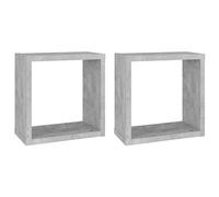 vidaXL 2X Estante Cubo Pared Estantería Colgante CD Libros Coleccionables Fotos Premios Adornos Decoración Librerías Hogar Gris Hormigón 30x15x30 cm