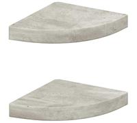 vidaXL Estante de esquina de pared 2 uds MDF gris hormigón 25x25x3,8cm