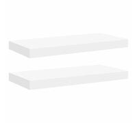 vidaXL 2X Estante Flotante de Pared Repisa Colgante Estantería Tablero CD Libros Decoración Coleccionables Fotos Premios Blanco MDF 50x23x3,8 cm
