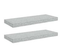 vidaXL 2X Estante Flotante Pared Repisa Balda Estantería Salón Sala de Estar Exhibición Colgante Decoración Gris Hormigón MDF 60x23,5x3,8 cm