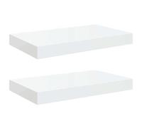 vidaXL Estante Flotante de Pared 2 uds MDF Blanco Brillo 40x23,5x3,8 cm