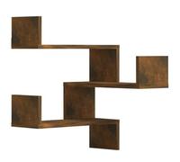 vidaXL Estanterías de esquina de pared 2x Repisas flotantes Roble ahumado 40x40x50 cm