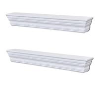 vidaXL 2X Estanterías de Pared Elegante de MDF Blanco Aaliyah Estante Balda