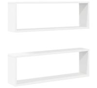 vidaXL 2X Estantes Cubos de Pared Estantería Colgante CD Libros Coleccionables Fotos Premios Decoración Librerías Contrachapada Blanco 80x15x26,5 cm