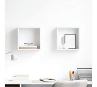 vidaXL 2X Estantes Cubo de Pared Estantería Colgante CD Libros Coleccionables Fotos Adornos Decoración Librerías Contrachapada Blanco 30x15x30cm