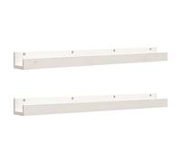 vidaXL 2X Estantes de Pared Flotante Balda Estantería Libros Soporte Sala de Estar Oficina Hogar Decoración Madera Maciza de Pino Blanco