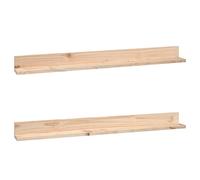 vidaXL 2X Estantes de Pared Flotante Balda Estantería Libros Soporte Sala de Estar Salón Oficina Hogar Decoración Madera Maciza de Pino