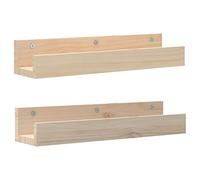 vidaXL 2X Estantes de Pared Flotante Balda Estantería Libros Soporte Sala de Estar Salón Oficina Hogar Decoración Madera Maciza de Pino