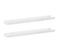 vidaXL 2X Estantes de Pared Repisa Flotante Balda Estantería Salón Sala de Estar Estudio Exhibición Colgante Decoración Blanco Brillante 60x9x3 cm
