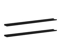 vidaXL 2X Estantes de Pared Repisa Flotante Balda Estantería Salón Sala de Estar Estudio Exhibición Colgante Decoración Negro 115x9x3 cm