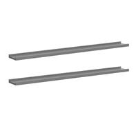 vidaXL 2X Estantes de Pared Repisa Flotante Balda Estantería Salón Sala de Estar Estudio Exhibición Colgante Decoración Gris 100x9x3 cm