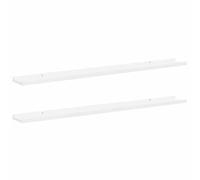 vidaXL 2X Estantes de Pared Repisa Flotante Balda Estantería Salón Sala de Estar Estudio Exhibición Colgante Decoración Blanco Brillante 100x9x3 cm