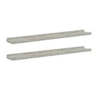 vidaXL 2X Estantes de Pared Repisa Flotante Balda Estantería Salón Sala de Estar Estudio Exhibición Colgante Decoración Gris Hormigón 80x9x3 cm