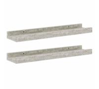 vidaXL 2X Estantes de Pared Repisa Flotante Balda Estantería Salón Sala de Estar Estudio Exhibición Colgante Decoración Gris Hormigón 40x9x3 cm