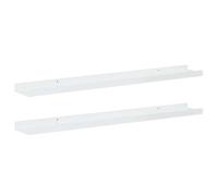 vidaXL Estantes de pared Repisa flotante 2 unidades Blanco brillante 80x9x3 cm
