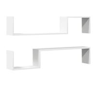 vidaXL 2X Estantes de Pared Repisa Flotante Balda Estantería Salón Sala Estar Estudio Exhibición Colgante Decoración Contrachapada Blanco 100x15x20cm