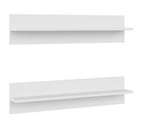 vidaXL 2X Estantes de Pared Repisa Flotante Balda Salón Sala de Estar Estudio Exhibición Colgante Decoración Madera Contrachapada Blanco 80x11,5x18 cm