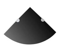 vidaXL Estantes de esquina – Soportes cromados, vidrio negro – 2 uds 25x25 cm