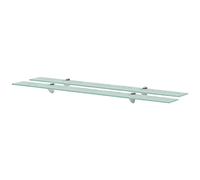 vidaXL 2X Estantes Flotantes Balda Colgantes Expositora Estantería Montado para Libros y Objetos Decoración Pasillo Almacenamiento Vidrio 100x10cm