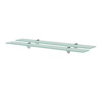 vidaXL 2X Estantes Flotantes Balda Colgantes Expositora Estantería Montado para Libros y Objetos Decoración Pasillo Almacenamiento Vidrio 80x10cm