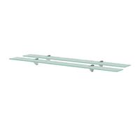 vidaXL 2X Estantes Flotantes Balda Colgantes Expositora Estantería Montado para Libros y Objetos Decoración Parillo Almacenamiento Vidrio 100x20cm