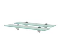 vidaXL 2X Estantes Flotantes Balda Colgantes Expositora Estantería Montado para Libros y Objetos Decoración Parillo Almacenamiento Vidrio 50x20cm