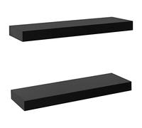 vidaXL 2X Estantes Flotantes de Pared Balda Colgantes Expositora Estantería Montado para Libros y Objetos Decoración Negro 40x20x3.8cm