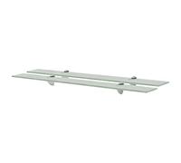 vidaXL 2X Estantes Flotantes Montados Colgante Cristal Paneles Hojas de Pared Forma de Almacenamiento Estantería de Exhibición Vidrio 8 mm 80x10 cm